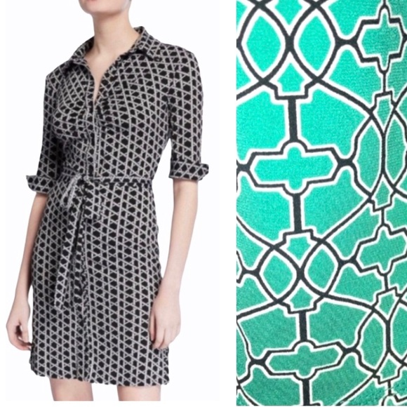 Laundry By Shelli Segal Green Shirt Dress - Picture 3 of 16